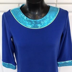 Quacker Factory- Sequined Top -Size XS
